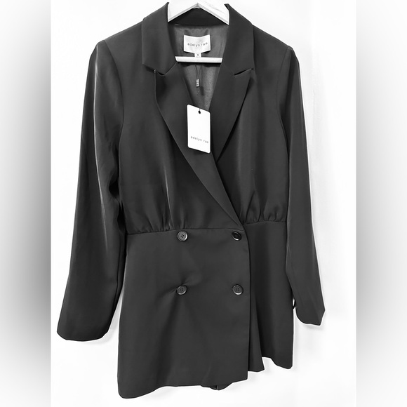 NWT Adelyn Rae Black Adele Soft Blazer Romper - M, XL - Picture 4 of 10